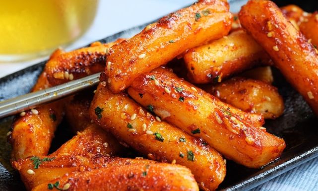 طريقة عمل كعك الأرز الكوري المقلي Just Food