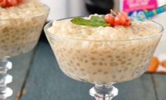 طريقة عمل بودينغ التابيوكا المطهو ببطء بحليب اللوز المخفف