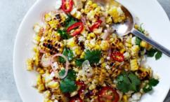 طريقة عمل سلطة الذرة المشوية و جبن الكوتاج