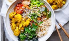 طريقة عمل سلطة البطاطا الحلوة والحمص مع الصوص الأخضر