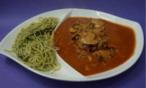 طريقة عمل لحم بالبندورة مع باستا سباغيتي