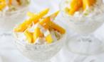 طريقة عمل  حلى الكاسات بودينج أرز بقطع البابايا
